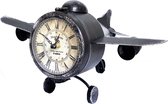 Table clock metal airplane Moulinette Paris 20 cm hoog - tafelklok - uurwerk - horloge - industriestijl - vintage - industrieel - klok - tafel - metaal - cadeau - geschenk - relatiegeschenk -