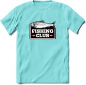 Fishing Club - Vissen T-Shirt | Grappig Verjaardag Vis Hobby Cadeau Shirt | Dames - Heren - Unisex | Tshirt Hengelsport Kleding Kado - Licht Blauw - M