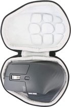 Harde hoes beschermhoes voor Logitech MX Master 3 geavanceerde draadloze muis muis case case. (met muisvoetkussen grijs/wit)