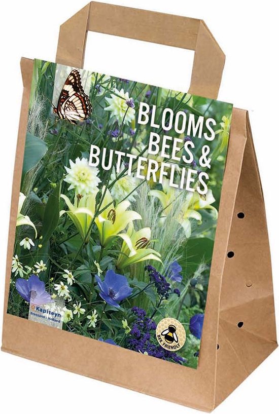 Zomerbloeiers pakket - Blooms, bees and butterflies - wit en blauw - geschikt voor borders en potten