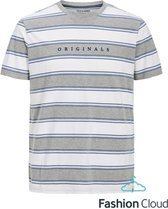 JACK & JONES Jack&Jones Blockstripe Tee SS Crew Neck Light Grey Melange GRAU XL