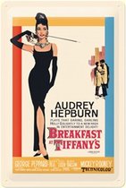 Audrey Hepburn Breakfast At Tiffany's Metalen Bord - 20 x 30 cm