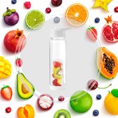 Minismus Waterfles met Rietje  en Fruit Filter - Drinkfles - 700 ml - Transparant