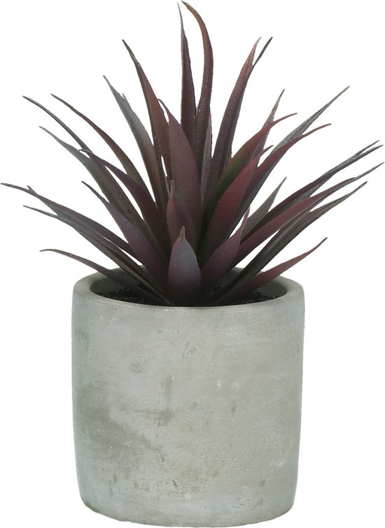 Pomax - Kunstbloem / kunstplant / artificiële plant - Paars / beige / wit / groen - ø 8 x 16 cm hoog.