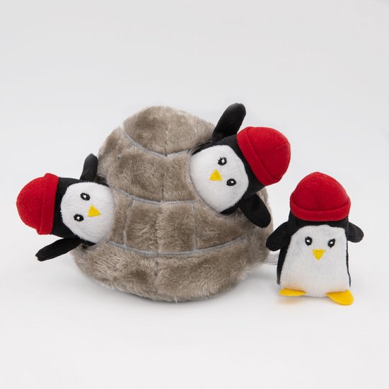 Zippy Paws ZP856 Zippy Burrow – Penguin Cave – Speelgoed voor dieren – honden speelgoed – honden knuffel – honden speeltje – honden speelgoed knuffel – hondenspeelgoed piep – hondenspeelgoed bijten