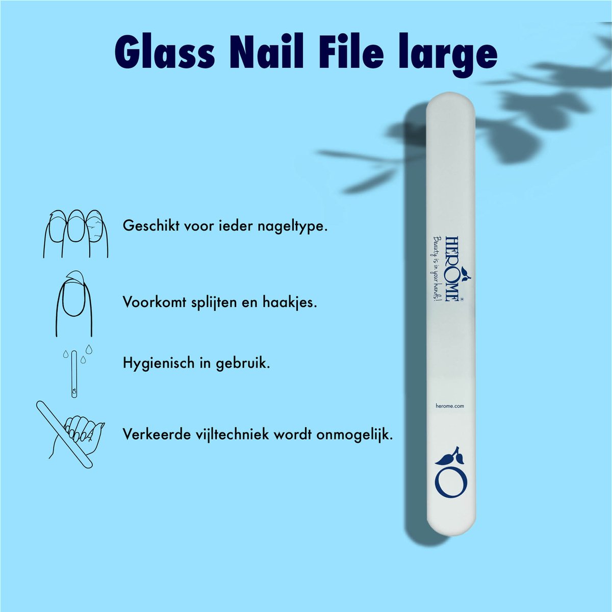 hulp in de huishouding Afwijking halen Herome Glazen Nagelvijl Nagelverzorging - Glass Nail File - Voorkomt  Splijten en Haakjes | bol.com