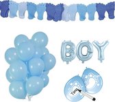Blauwe Geboorte Set | Blauw | Slingers | Ballonnen | Verjaardag | Thema Feest | Geboorte | Gender Reveal | Feest | Kinderfeestje | Party