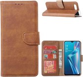 LuxeBass Hoesje geschikt voor Oppo A12 / A12S - Bookcase Bruin- portemonee hoesje - telefoonhoes - gsm hoes - telefoonhoesjes