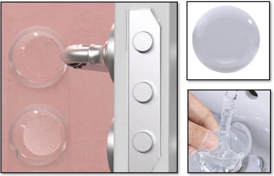FSW-Products - Zelfklevende deurbeschermers - 2 Stuks - Transparant - 5cm dia - Afgevlakt - Deurbescherming - Deurstoppers - Muurbeschermer - Muurbescherming - Deurstoppers - Siliconen deurstoppers - Deurklink buffers - Deurklink - Stootrubber deur
