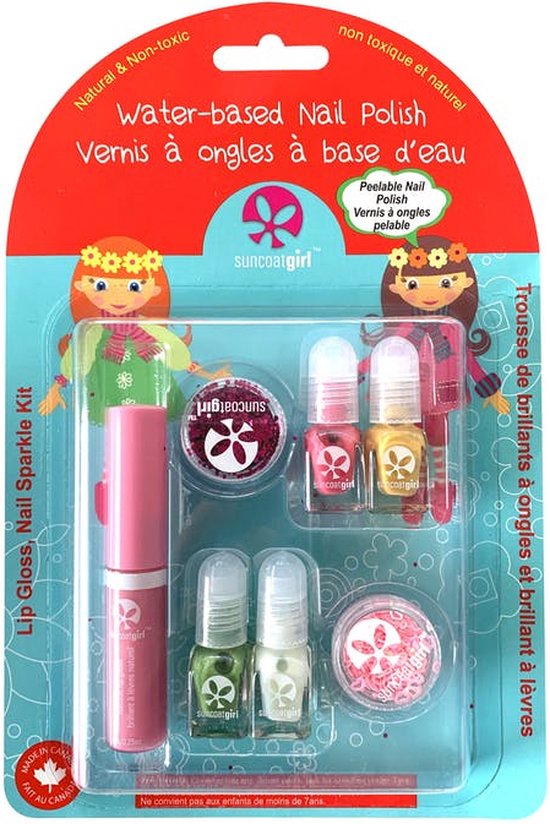 Suncoatgirl - Jingle Lingle Set - Kinder nagellak, lipgloss en glitter - Waterbasis