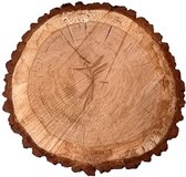 LWD – Boomschijf 40cm - Houtschijf - Boomstam - Houtplank - Boomschors – Decoratief hout - plateau, dienblad, presenteerblad – Rustieke planken -  Landelijke decoratie - Robuust eiken.