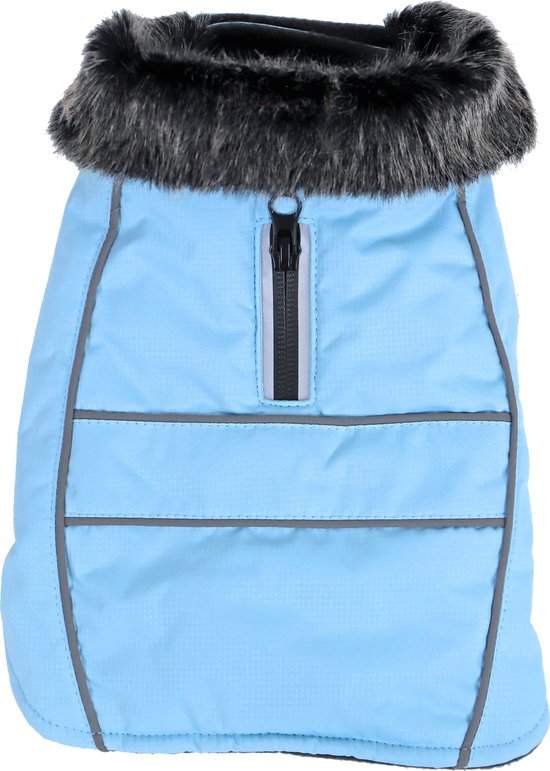HUNTER Paxson Hondenjas, kleur: duifblauw, stijlvolle pofjas, waterafstotend, reflecterende details, ideale pasvorm, warme wattering, machinewasbaar, maat: 40