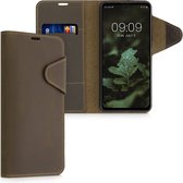 kalibri telefoonhoesje voor Xiaomi Redmi Note 11 - Hoesje met pasjeshouder en standaard - bruin - Wallet case