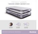 Bestway Tritech Airbed Twin/King Connect and Rest 3-in-1 luchtbed, zwart, met automatische opblaas- en leegloopfuncties.