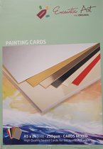 Encaustic gekleurd papier A5    Rood, Zwart,Creme,brons ,Zilver, Goud