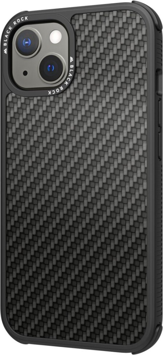 Black Rock Cover Robust Real Carbon Voor Apple IPhone 13 Zwart