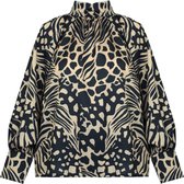 Satijnen Blouse Carrie - Blouse met Pofmouwen - Dierenprint  - Maat S/M