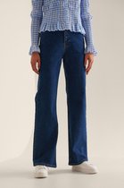 NA-KD Straight Leg High Waist Dames Jeans - Maat EU 40