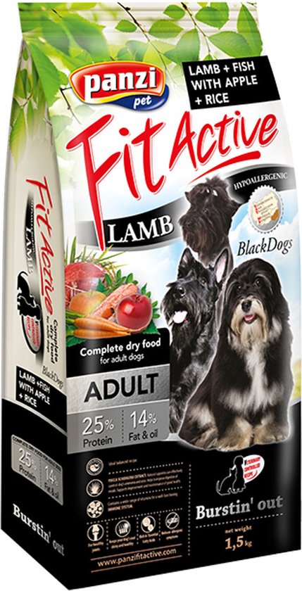 Panzi-Pet - Blackdog-  Hypoallergeen hondenvoer voor kleine volwassen honden met zwarte vacht - 1,5kg