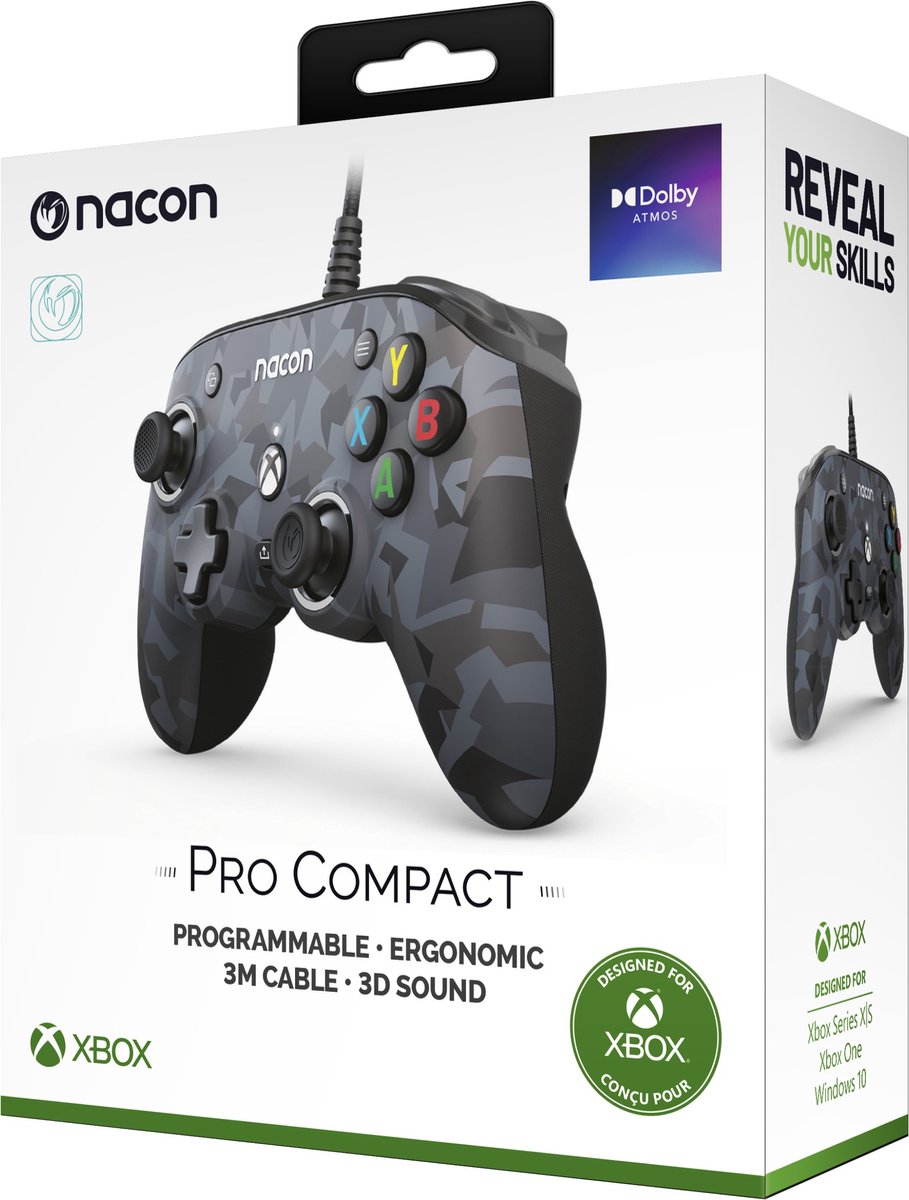 Nacon Pro Compact Official Bedrade Controller - Xbox Series X|S - Grijs thumbnail 5