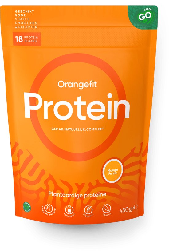Orangefit Proteïne Poeder / Vegan Proteïne Shake Mango Perzik 450