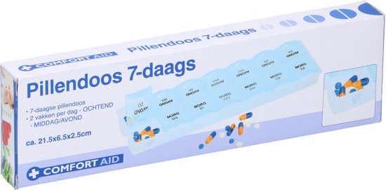 Pillendoosje klein - 7 dagen - Ochtend en avond - Medicatiedoos - Pillen box - Pil organizer - Comfort Aid