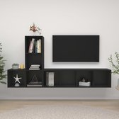 Decoways - 3-delige Tv-meubelset spaanplaat zwart