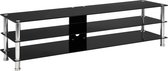 Decoways - Tv-meubel 150x40x40 cm gehard glas zwart
