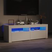 Decoways - Tv-meubel met LED-verlichting 120x35x40 cm hoogglans wit