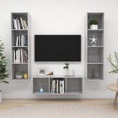 Decoways - 3-delige Tv-meubelset spaanplaat betongrijs