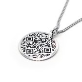 Qraphy Sterling Zilveren Hanger - QR - Rond - Draag een herinnering altijd bij je - 20 cm