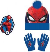 Spiderman muts en handschoenen - blauw - one size
