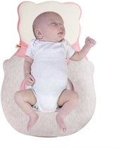 Babynestje beer - roze – Babybed - Anti rollover kussen – Veilig babybedje – Babymatras – Draagbaar Babybedje – Babykussen