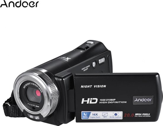 Andoer Videocamera Digitaal - Camcorder - Full HD - 16x zoom - Inclusief 32gb SD-kaart