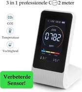 Van CODI® - 3 In 1 CO2 Meter - Luchtkwaliteitsmeter - Co2 meter - Thermometer binnen - Met alarm, oplaadbaar en draagbaar -  Geschikt voor horeca - Luchtvochtigheidsmeter - Temperatuurmeter