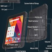 Robuuste Android-tablet - Android 10.0-scanner - Geïntegreerde Zebra 2D-scanner SE2707 - 8 inch 700nit Zonlichtleesbaar - Robuuste IP67-tablet met GPS - WiFi, 4G, NFC voor magazijn