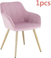 Eetkamerstoelen - Set van 2/4 - Vintage fluwelen fauteuils - Accent stoelen - voor woonkamer slaapkamer keuken - met metalen stoelpoten - 1 stuks - 03