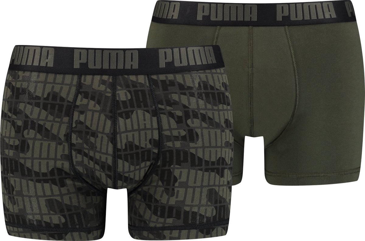 PUMA Camo Boxer 2-Pack Heren Onderbroek Groen