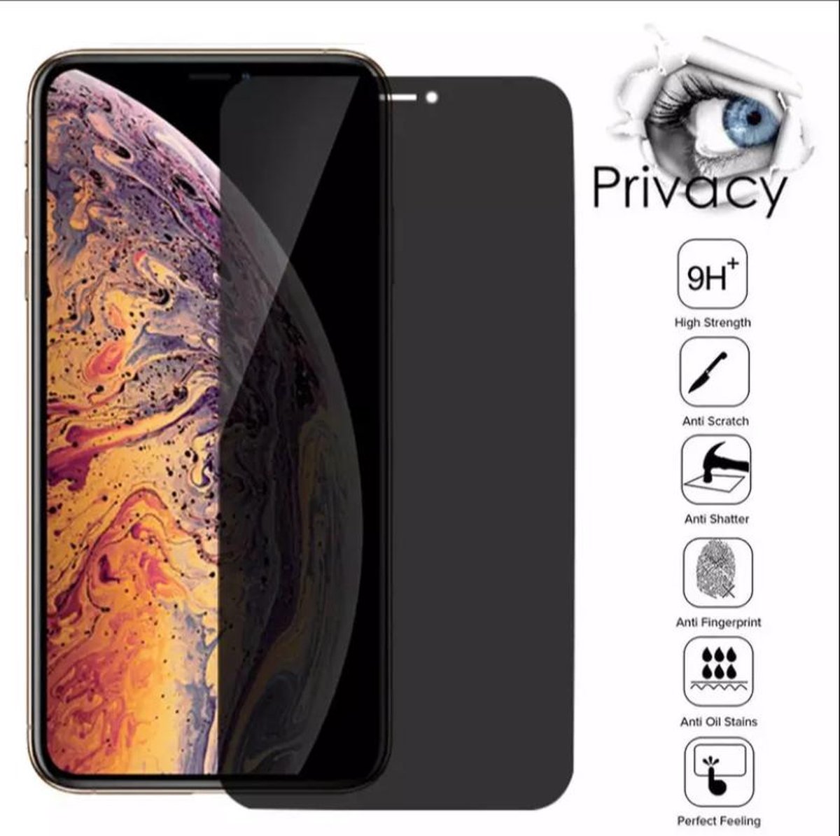 Apple iphone 13 (Pro) Privacy Screenprotector ( hoog kwaliteit ) Volledig Dekkend