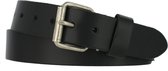 Leren Dames/Heren Riem Glad Leer | 4cm breed | Riemmaat: 85cm (totale lengte: 100cm) | 100% echt leer | Nikkelvrije gesp | Kleur: zwart