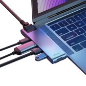 Baseus Thunderbolt C+Pro Seven-In-One Smart HUB Docking Station Voor laptops met USB Type-C connector, b.v. MacBook Pro 13”, 15” 2016/2017/2018 (Mac OS, Windows, Linux) Grijs CAHUB
