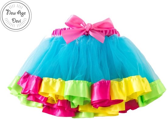 af hebben Aanhoudend Gevoel van schuld Meisjes Tutu 5 - 7 jaar Licht Blauw , roze geel en groen Kleuren Rok Party  Dance... | bol.com