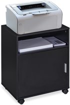 bureau kast met 3 vakken en deur - 57 x 48 x 34 cm - printertafel - zwart