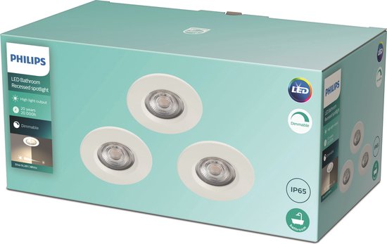 Foto: Philips dive badkamerinbouwspot 3 lichts wit