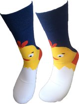 Verjaardag cadeau - KUIKEN - Grappige sokken - Kuiken sokken - Leuke sokken - Vrolijke sokken - Luckyday Socks - Cadeau sokken - Socks waar je Happy van wordt - Maat 39-41