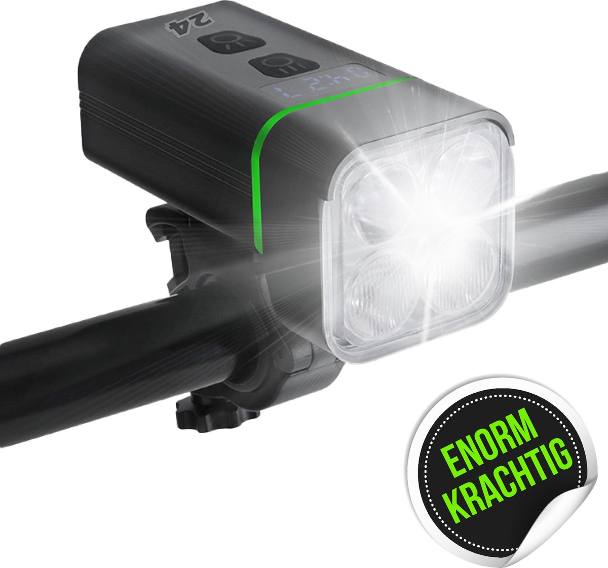Activ24™ - Zeer sterke LED fietslamp - krachtige 2000 lumen fiets lamp - zware aluminium kwaliteit - USB oplaadbaar - 2000LM