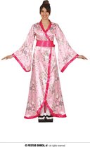 Guirca - Geisha Kostuum - Oosterse Chique Roze Dame - Vrouw - roze - Maat 42-44 - Carnavalskleding - Verkleedkleding