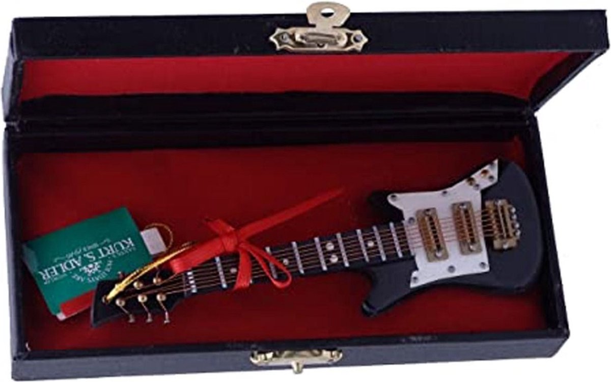 Kurt S. Adler Electric Guitar Kerst Ornament kerst hanger Zwart