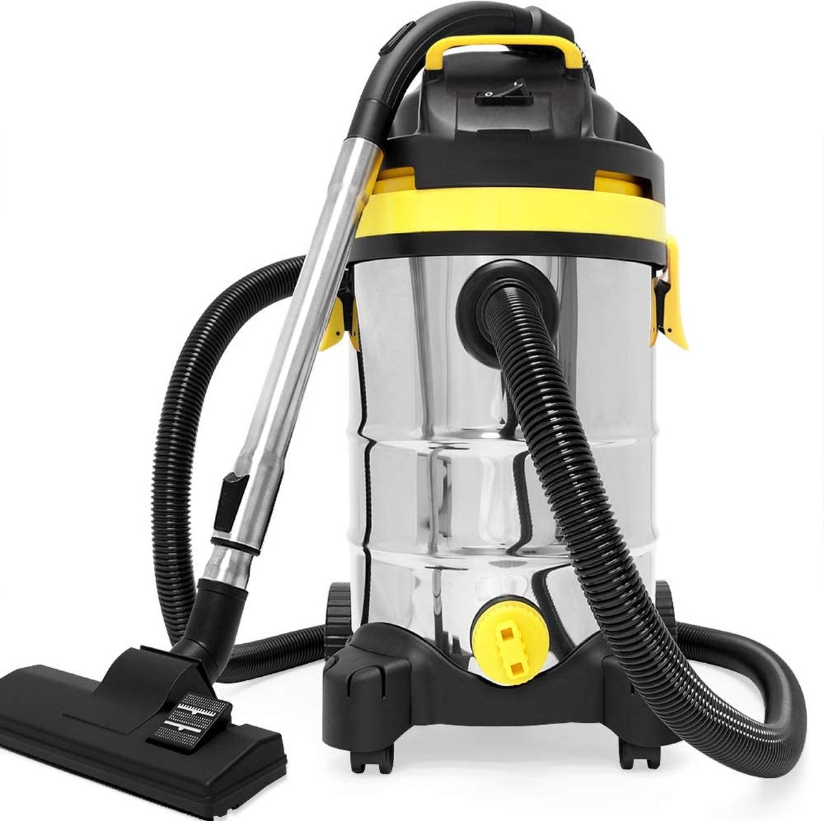 Royal Swiss® ED-012 Aspirateur Eau & Poussière – 1200W – Cuve Inox 30L – Puissante Aspiration 18 kPa – Avec Filtre HEPA & Fonction Soufflage
