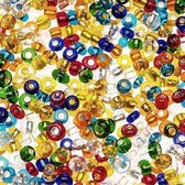 Darice Glass Rocaille Seed Beads 10/0 Assorted silver lined Multi Color 20 Gram